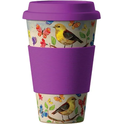 Cup of eco bamboo Birds 400ml, 1000000000030949