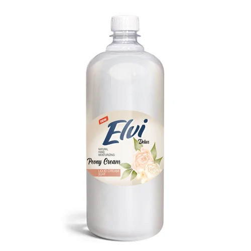 Soap liquid Elvi refill Peony Cream 1l, 1000000000022663
