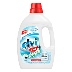 Препарат течен бяло пране Elvi 2в1 1.5 л
