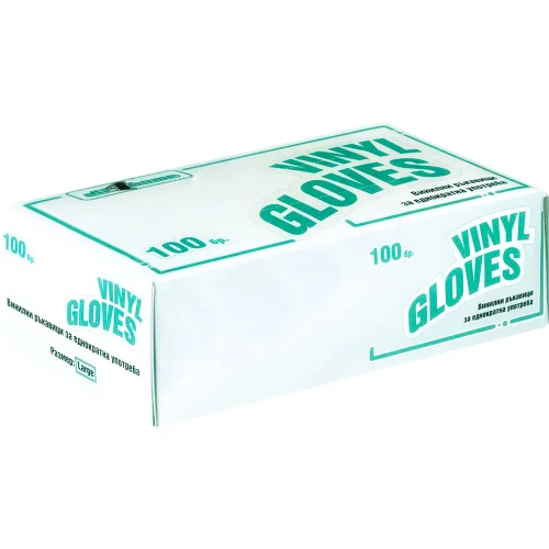 Vinyl gloves size L 100pc, 1000000000035396