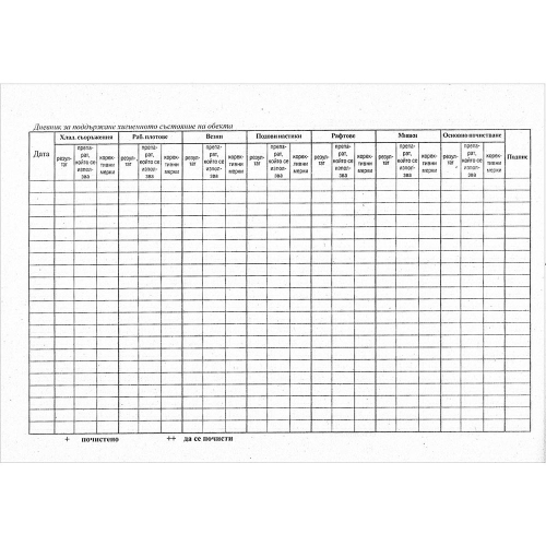Дневник за поддържане хигиена на обекта, 1000000000001890 02 