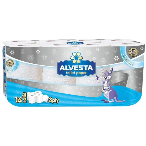Toilet paper Alvesta Classic 3pl 16pc, 1000000000031368