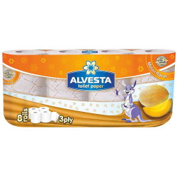 Тоалетна хартия Alvesta Пъпеш 3пл оп8