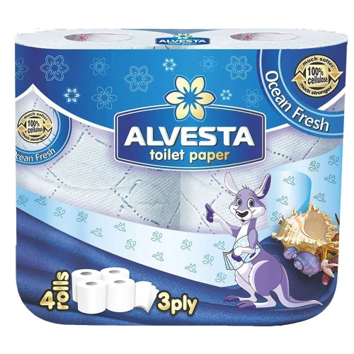 Toilet paper Alvesta Ocean 3pl 4pc, 1000000000031373