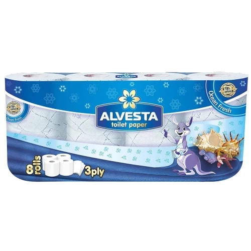 Toilet paper Alvesta Ocean 3pl 8pc, 1000000000031374