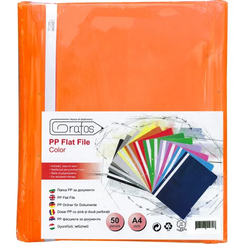 Папка PVC с перф. Grafos Color оранж, 1000000000042513 02 
