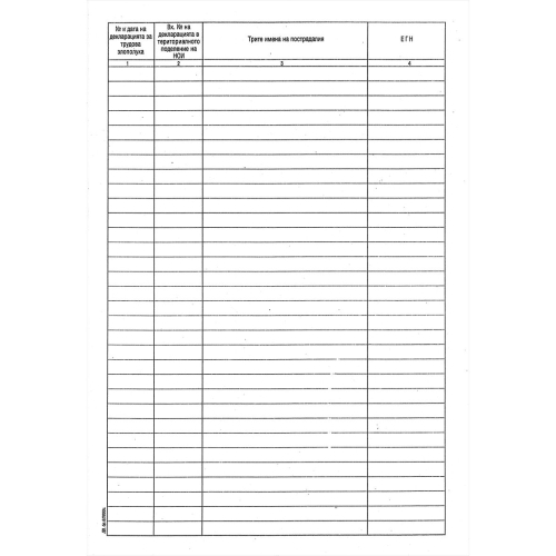 Diary registration of accidents at work, 1000000000001998 02 