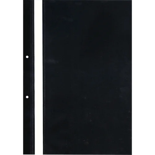 PVC folder with perforation glossy black, 1000000000038135
