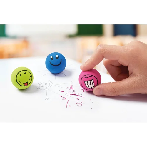 Eraser Wedo Smile Face F25 3 pcs., 1000000000030203 02 