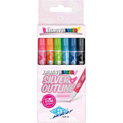 Markers Outline Silver Wedo 1-2 mm 6 clr
