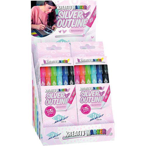 Markers Outline Silver Wedo 1-2 mm 6 clr, 1000000000046554 03  — OK Office Markers Outline Silver Wedo 1-2 mm 6 clr, 1000000000046554 03
