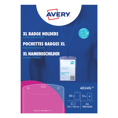 Бадж с лента и етикет Avery A6 PVC 50+52, 1000000000052202 07 