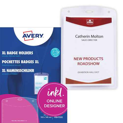 Бадж с лента и етикет Avery A6 PVC 50+52, 1000000000052202 08 