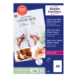 Фотохартия Avery гланц A4 200гр 100л