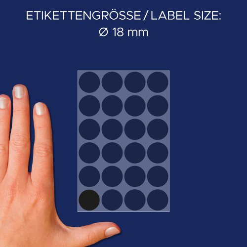 Самоз. кръгчета Avery ф18 черен 96бр, 1000000000052073 04 