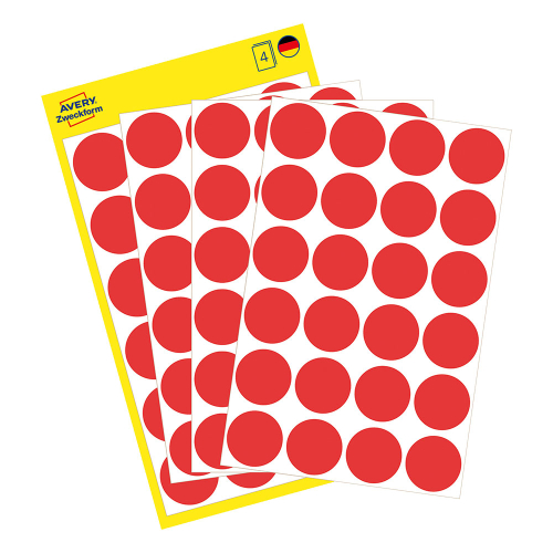 Самоз. кръгчета Avery ф18 червен 96бр, 1000000000052074 02 