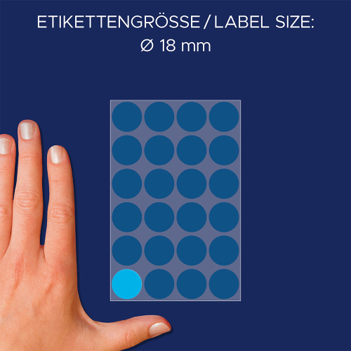 Самоз. кръгчета Avery ф18 син 96бр, 1000000000052075 04 