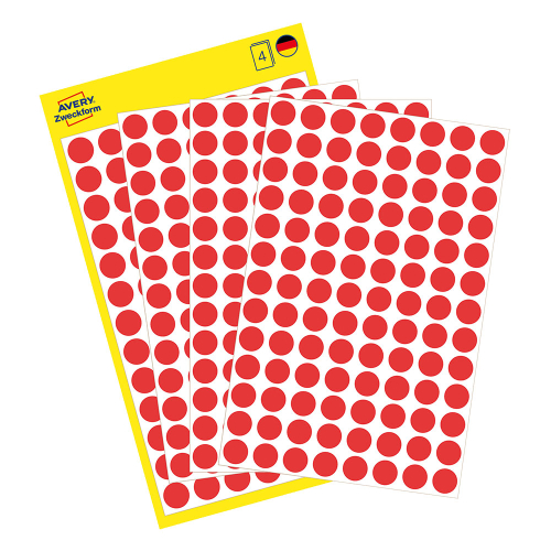 Самоз. кръгчета Avery ф8 червен 416бр, 1000000000052079 02 