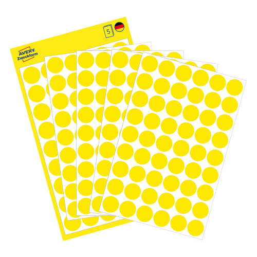 Самоз. кръгчета Avery ф12 жълт 270бр, 1000000000052089 02 