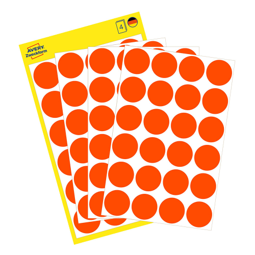 Самоз. кръгчета Avery ф18 неон чрв. 96бр, 1000000000052093 02 