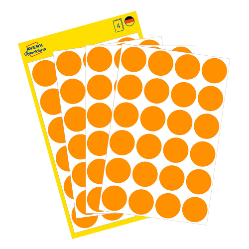 Самоз. кръгчета Avery ф18 неон орж. 96бр, 1000000000052094 02 