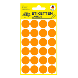 Самоз. кръгчета Avery ф18 неон орж. 96бр