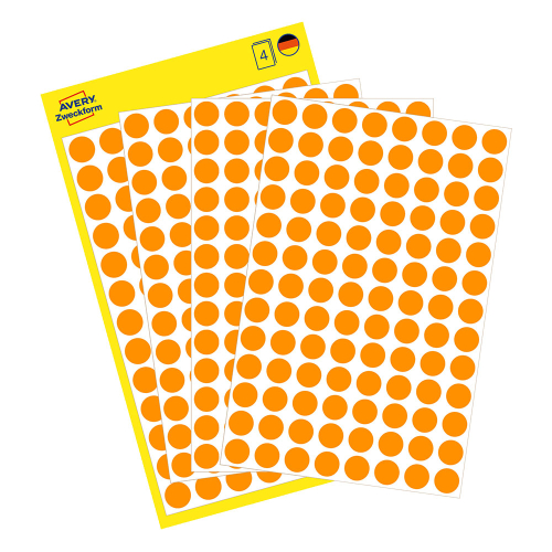 Самоз. кръгчета Avery ф8 неон орж. 416бр, 1000000000052096 02 