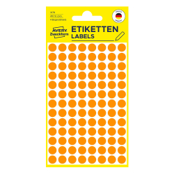 Самоз. кръгчета Avery ф8 неон орж. 416бр