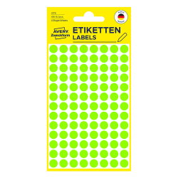 Самоз. кръгчета Avery ф8 неон злн. 416бр