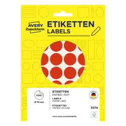 Самоз. кръгчета Avery ф18 червен 1056бр