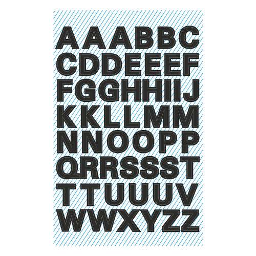 Самоз. букви 9.5мм черен 130бр, 1000000000052121 02 