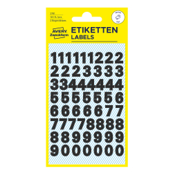 Самоз. цифри 9.5мм черен 126бр