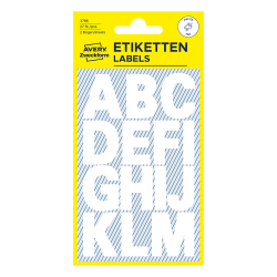Avery adhesive letters 25mm wht 30pcs