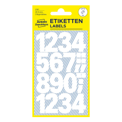 Самоз. цифри 25мм бял 48бр