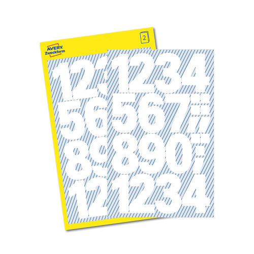 Самоз. цифри 25мм бял 48бр, 1000000000052126 05 