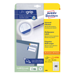 Етикети Avery 48.5/25.4 A4 40ет 30л