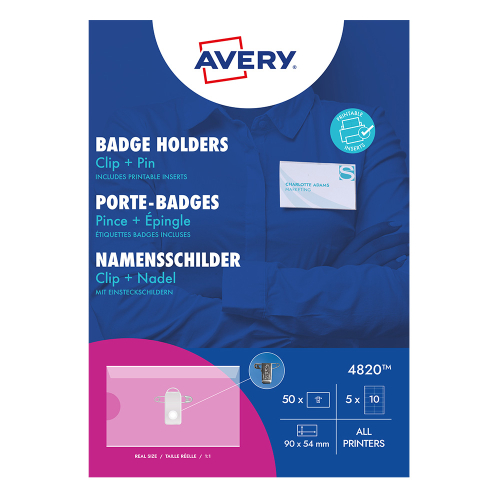 Бадж с игла и щипка Avery 90/54 50+50бр, 1000000000052134 07 