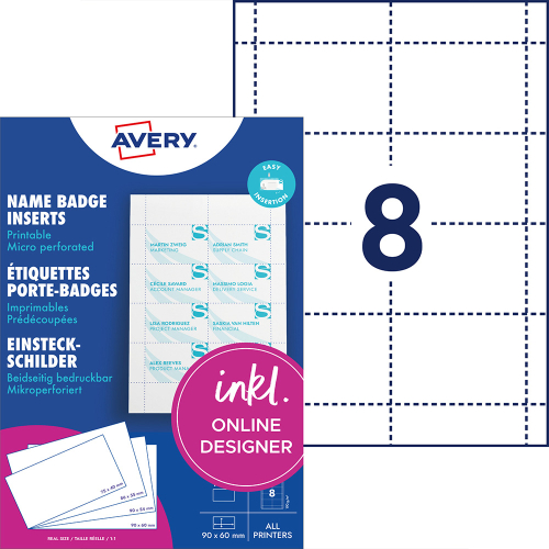 Етикети за бадж Avery 90/60 8ет 20л, 1000000000052243 08 