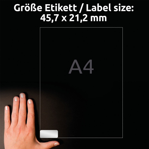 Етикети Avery 45.7/21.2 A4 48ет сребр.20, 1000000000052266 05 