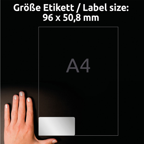 Етикети Avery 96/50.8 A4 10ет сребр. 20л, 1000000000052268 05 