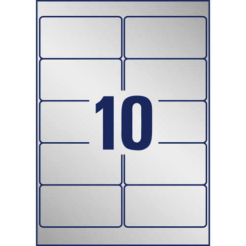Етикети Avery 96/50.8 A4 10ет сребр. 20л, 1000000000052268 06 
