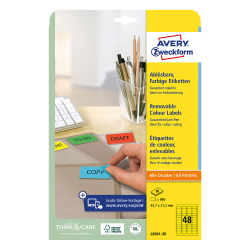 Етикети Avery отл.45.7/21.2 48ет 20л жлт
