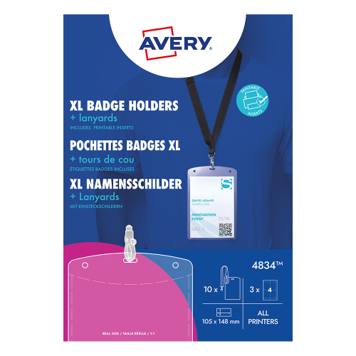 Бадж с лента и етикет Avery A6 10+12бр, 1000000000052140 07 