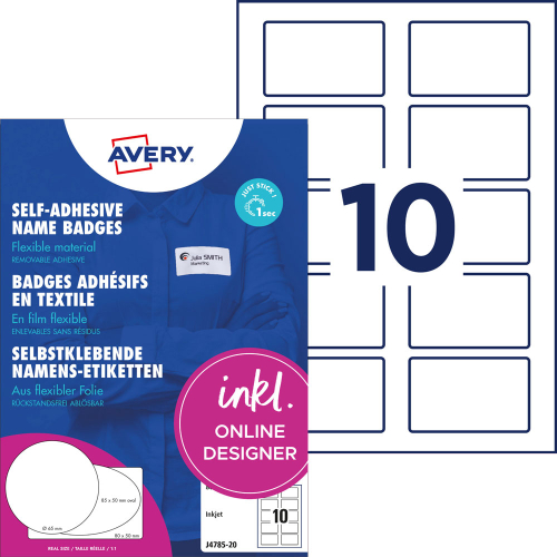 Бадж-етикети Avery плат 80/50 ink 200бр, 1000000000052238 02 