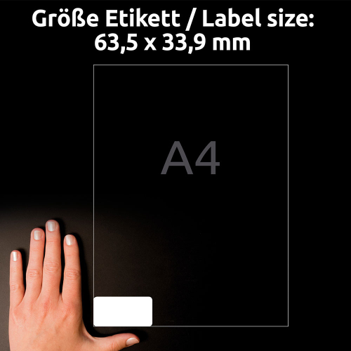 Етикети Avery 63.5/33.9 Супер 24ет 10л, 1000000000052280 04 