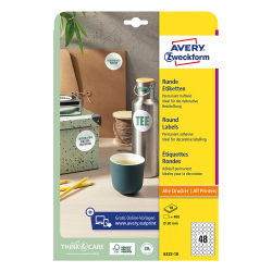 Avery perm.circle labels 30mm A4 48p 10s