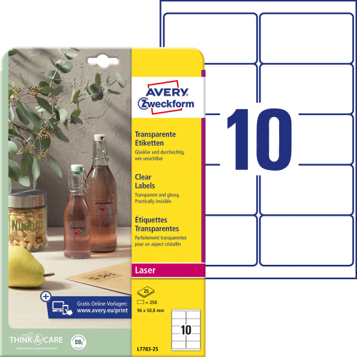 Етикети Avery прозр. 96/50.8 A4 10ет 25л, 1000000000052276 02 