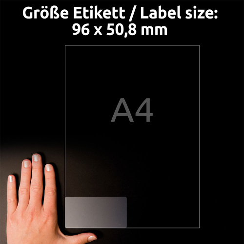Етикети Avery прозр. 96/50.8 A4 10ет 25л, 1000000000052276 05 