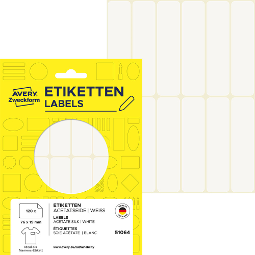 Бадж етикети Avery плат 76/19 120бр hand, 1000000000052144 02 