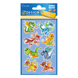 Стикери Avery Glossy дракони 8бр